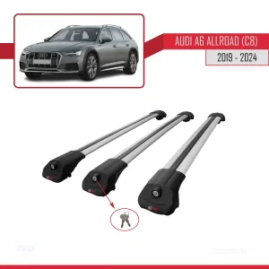 Audi A6 (C8) Allroad 2019 ve Sonrası ile uyumlu ACE-1 Ara Atkı Tavan Barı GRİ 3 ADET BAR thumb 4
