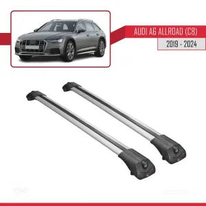 Audi A6 (C8) Allroad 2019 ve Sonrası ile uyumlu ACE-1 Ara Atkı Tavan Barı GRİ - Görsel 3