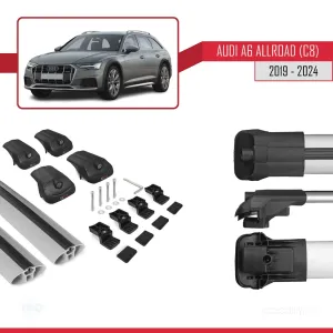 Audi A6 (C8) Allroad 2019 ve Sonrası ile uyumlu ACE-1 Ara Atkı Tavan Barı GRİ - Görsel 5