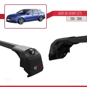 Audi A6 (C7) AVANT 2011-2018 Arası ile uyumlu ACE-2 Ara Atkı Tavan Barı SİYAH thumb 4