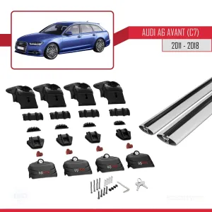 Audi A6 (C7) AVANT 2011-2018 Arası ile uyumlu ACE-2 Ara Atkı Tavan Barı GRİ - Görsel 5