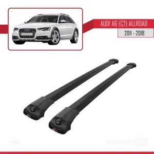 Audi A6 (C7) Allroad 2011-2018 Arası ile uyumlu ACE-1 Ara Atkı Tavan Barı SİYAH - Görsel 3