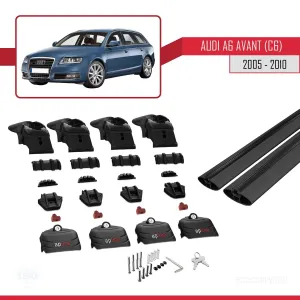 Audi A6 (C6) AVANT 2005-2010 Arası ile uyumlu ACE-2 Ara Atkı Tavan Barı SİYAH - Görsel 5
