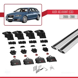 Audi A6 (C6) AVANT 2005-2010 Arası ile uyumlu ACE-2 Ara Atkı Tavan Barı GRİ - Görsel 5