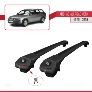 Audi A6 (C5) Allroad 1999-2005 Arası ile uyumlu ACE-1 Ara Atkı Tavan Barı SİYAH - Görsel 4