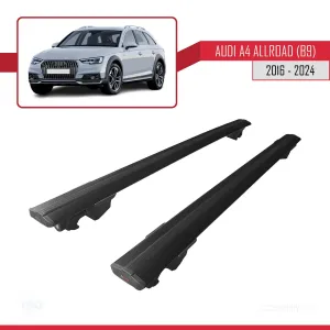 Audi A4 Allroad 2016 ve Sonrası ile uyumlu HOOK Model Anahtar Kilitli Ara Atkı Tavan Barı SİYAH thumb 4
