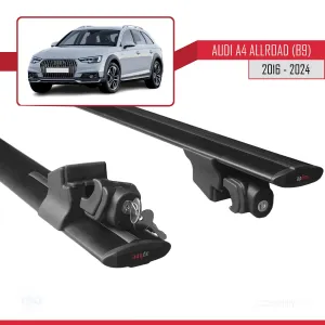 Audi A4 Allroad 2016 ve Sonrası ile uyumlu HOOK Model Anahtar Kilitli Ara Atkı Tavan Barı SİYAH thumb 5