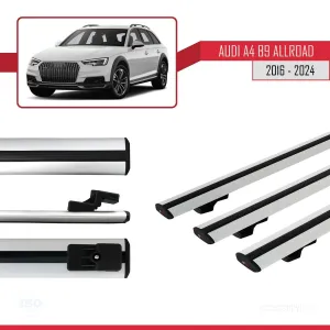 Audi A4 (B9) ALLROAD 2016 ve Sonrası ile uyumlu Basic Model Ara Atkı Tavan Barı GRİ 3 ADET thumb 5