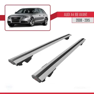 Audi A4 (B8) AVANT 2008-2015 Arası ile uyumlu HOOK Model Anahtar Kilitli Ara Atkı Tavan Barı GRİ - Görsel 4