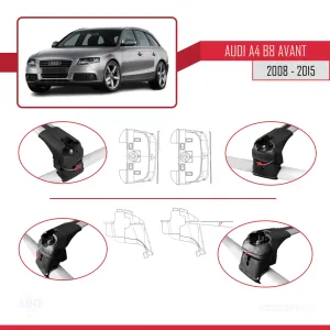Audi A4 (B8) AVANT 2008-2015 Arası ile uyumlu ACE-2 Ara Atkı Tavan Barı GRİ - Görsel 5
