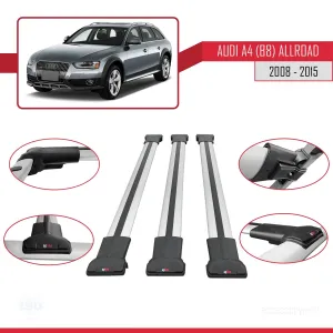 Audi A4 (B8) Allroad 2008-2015 Arası ile uyumlu FLY Model Ara Atkı Tavan Barı GRİ 3 ADET BAR - Görsel 5