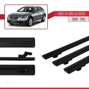 Audi A4 (B8) Allroad 2008-2015 Arası ile uyumlu Basic Model Ara Atkı Tavan Barı SİYAH 3 ADET - Görsel 3