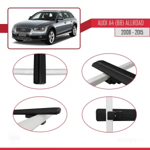 Audi A4 (B8) Allroad 2008-2015 Arası ile uyumlu Basic Model Ara Atkı Tavan Barı SİYAH 3 ADET - Görsel 4