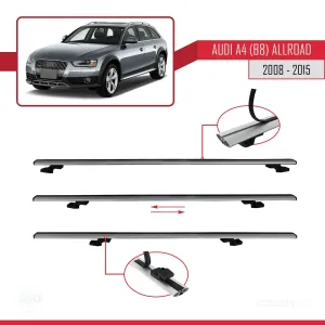 Audi A4 (B8) Allroad 2008-2015 Arası ile uyumlu Basic Model Ara Atkı Tavan Barı GRİ 3 ADET thumb 5