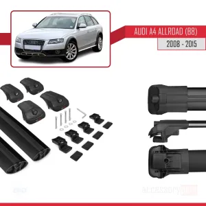 Audi A4 (B8) Allroad 2008-2015 Arası ile uyumlu ACE-1 Ara Atkı Tavan Barı SİYAH - Görsel 5
