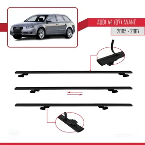 Audi A4 2005-2007 (B7) Avant Arası ile uyumlu Basic Model Ara Atkı Tavan Barı SİYAH 3 ADET - Görsel 5