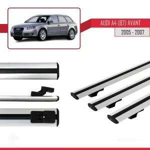 Audi A4 2005-2007 (B7) Avant Arası ile uyumlu Basic Model Ara Atkı Tavan Barı GRİ 3 ADET - Görsel 3
