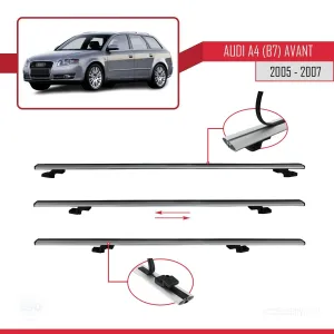 Audi A4 2005-2007 (B7) Avant Arası ile uyumlu Basic Model Ara Atkı Tavan Barı GRİ 3 ADET - Görsel 5