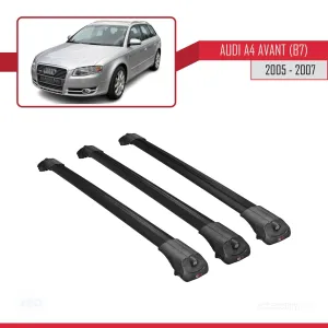 Audi A4 2005-2007 (B7) Avant Arası ile uyumlu ACE-1 Ara Atkı Tavan Barı SİYAH 3 ADET BAR - Görsel 3
