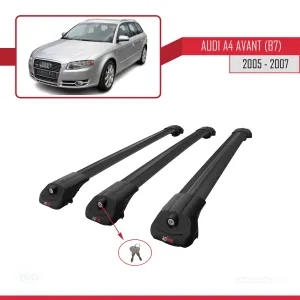 Audi A4 2005-2007 (B7) Avant Arası ile uyumlu ACE-1 Ara Atkı Tavan Barı SİYAH 3 ADET BAR - Görsel 4
