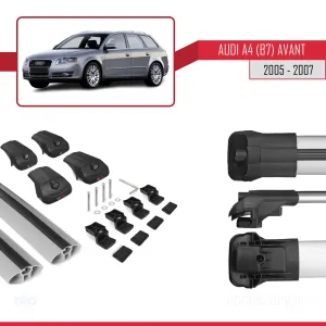 Audi A4 2005-2007 (B7) Avant Arası ile uyumlu ACE-1 Ara Atkı Tavan Barı GRİ - Görsel 5