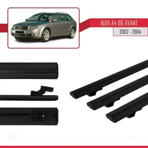 Audi A4 (B6) AVANT 2002-2004 Arası ile uyumlu Basic Model Ara Atkı Tavan Barı SİYAH 3 ADET thumb 3