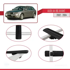 Audi A4 (B6) AVANT 2002-2004 Arası ile uyumlu Basic Model Ara Atkı Tavan Barı SİYAH 3 ADET thumb 4