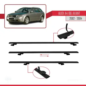 Audi A4 (B6) AVANT 2002-2004 Arası ile uyumlu Basic Model Ara Atkı Tavan Barı SİYAH 3 ADET thumb 5