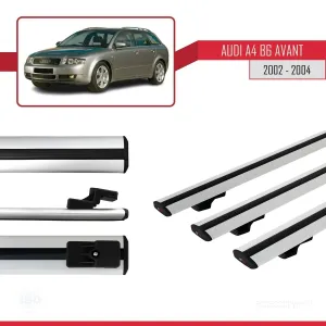 Audi A4 2002-2004 (B6) AVANT Arası ile uyumlu Basic Model Ara Atkı Tavan Barı GRİ 3 ADET - Görsel 3