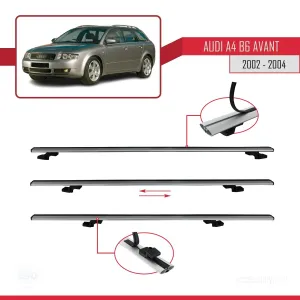 Audi A4 2002-2004 (B6) AVANT Arası ile uyumlu Basic Model Ara Atkı Tavan Barı GRİ 3 ADET - Görsel 5