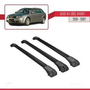 Audi A4 2002-2004 (B6) AVANT Arası ile uyumlu ACE-1 Ara Atkı Tavan Barı SİYAH 3 ADET BAR - Görsel 3