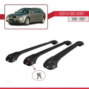 Audi A4 2002-2004 (B6) AVANT Arası ile uyumlu ACE-1 Ara Atkı Tavan Barı SİYAH 3 ADET BAR - Görsel 4