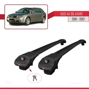 Audi A4 2002-2004 (B6) AVANT Arası ile uyumlu ACE-1 Ara Atkı Tavan Barı SİYAH - Görsel 4
