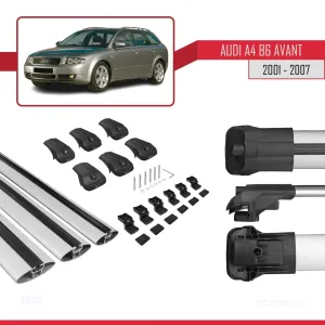 Audi A4 2002-2004 (B6) AVANT Arası ile uyumlu ACE-1 Ara Atkı Tavan Barı GRİ 3 ADET BAR - Görsel 5