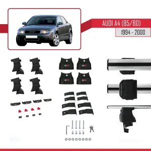 Audi A4 (B5/8D) 1994-2000 Arası ile uyumlu ACE-4 Ara Atkı Tavan Barı GRİ - Görsel 4
