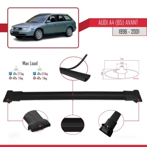 Audi A4 (B5) Avant 1996-2001 Arası ile uyumlu FLY Model Ara Atkı Tavan Barı SİYAH 3 ADET BAR - Görsel 4