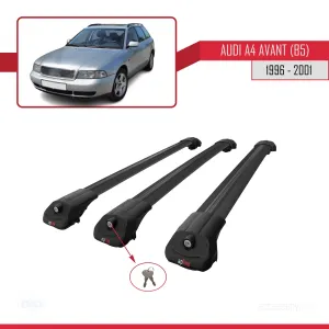 Audi A4 (B5) Avant 1996-2001 Arası ile uyumlu ACE-1 Ara Atkı Tavan Barı SİYAH 3 ADET BAR - Görsel 4