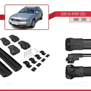Audi A4 (B5) Avant 1996-2001 Arası ile uyumlu ACE-1 Ara Atkı Tavan Barı SİYAH - Görsel 5