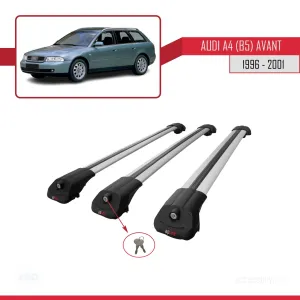 Audi A4 (B5) Avant 1996-2001 Arası ile uyumlu ACE-1 Ara Atkı Tavan Barı GRİ 3 ADET BAR thumb 4