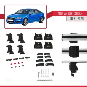Audi A3/S3 (8V) Sedan 2013-2020 Arası ile uyumlu ACE-4 Ara Atkı Tavan Barı GRİ thumb 4