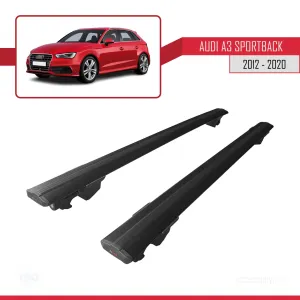 Audi A3 Sportback 2012-2020 Arası ile uyumlu HOOK Model Anahtar Kilitli Ara Atkı Tavan Barı SİYAH - Görsel 4