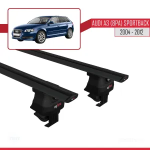 Audi A3 (8PA) Sportback 2004-2012 Arası ile uyumlu ACE-4 Ara Atkı Tavan Barı SİYAH - Görsel 4