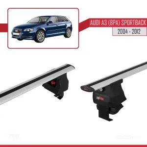 Audi A3 (8PA) Sportback 2004-2012 Arası ile uyumlu ACE-4 Ara Atkı Tavan Barı GRİ - Görsel 3