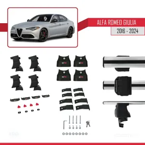 Drs Tuning Alfa Romeo Giulia 2016 ve Sonrası ile uyumlu ACE-4 Ara Atkı Tavan Barı GRİ - Görsel 5