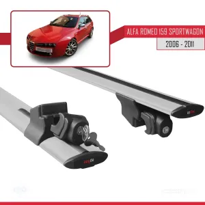 Alfa Romeo 159 SPORTWAGON 2006-2011 Arası ile uyumlu HOOK Model Anahtar Kilitli Ara Atkı Tavan Barı GRİ thumb 5