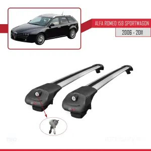 Alfa Romeo 159 SPORTWAGON 2006-2011 Arası ile uyumlu ACE-1 Ara Atkı Tavan Barı GRİ thumb 4