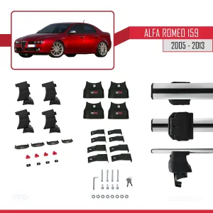 Alfa Romeo 159 2005-2013 Arası ile uyumlu ACE-4 Ara Atkı Tavan Barı GRİ - Görsel 4