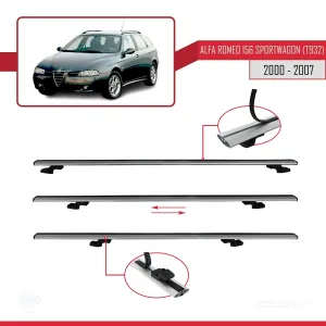 Alfa Romeo 156 Sportwagon (T932) 2000-2007 Arası ile uyumlu Basic Model Ara Atkı Tavan Barı GRİ 3 ADET - Görsel 5