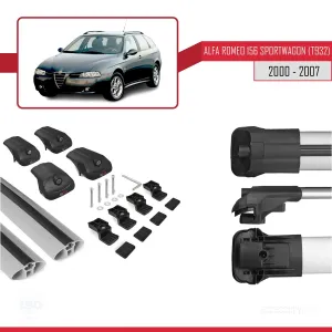 Alfa Romeo 156 Sportwagon (T932) 2000-2007 Arası ile uyumlu ACE-1 Ara Atkı Tavan Barı GRİ thumb 5