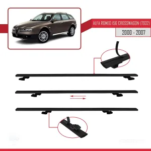 Alfa Romeo 156 Crosswagon (T932) 2000-2007 Arası ile uyumlu Basic Model Ara Atkı Tavan Barı SİYAH 3 ADET thumb 5